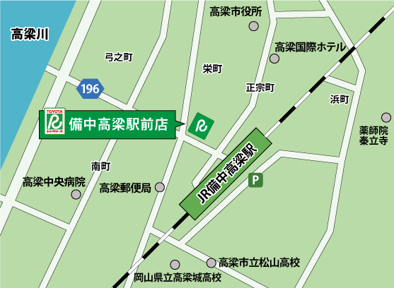 トヨタレンタリース岡山 備中高梁駅前店地図